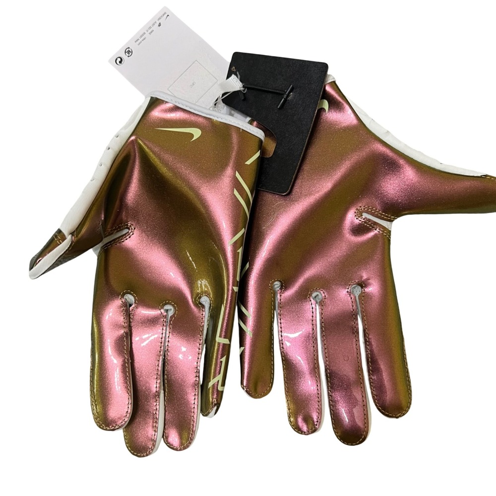 Nike Vapor Jet Football Gloves Mens Medium White Iridescent New Magnigrip+